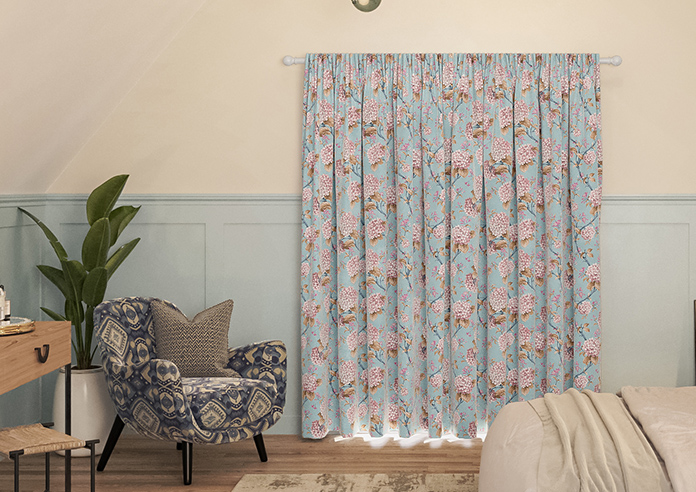 Bouquet Velvet, Cornflower - Made to Measure Curtain - Image 7